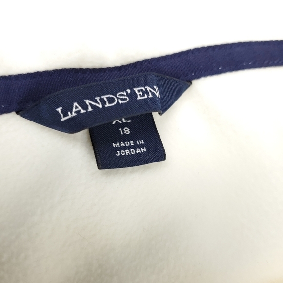 New Lands' End Cream Super Soft Fleece Pullover Sz XL / 18 - Picture 3 of 13